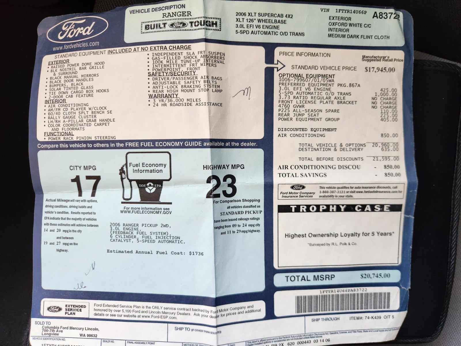 2006 Ford Ranger XL