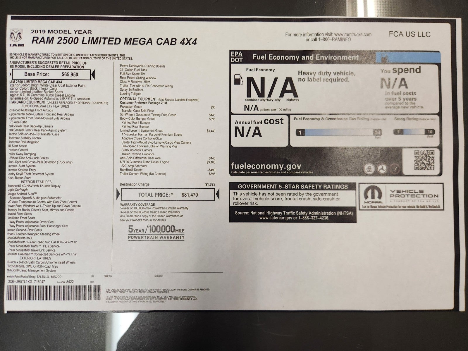 2019 RAM 2500 Limited